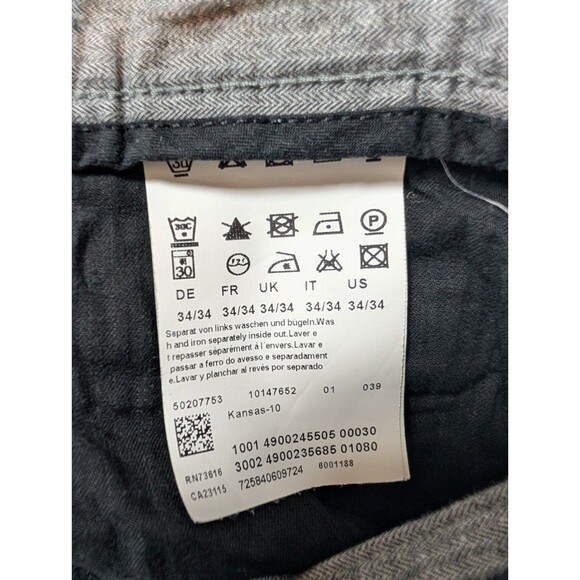 Hugo Boss Stretch Jeans Mens 34x34 Grey Regular  Fit Straight Designer - Picture 3 of 10